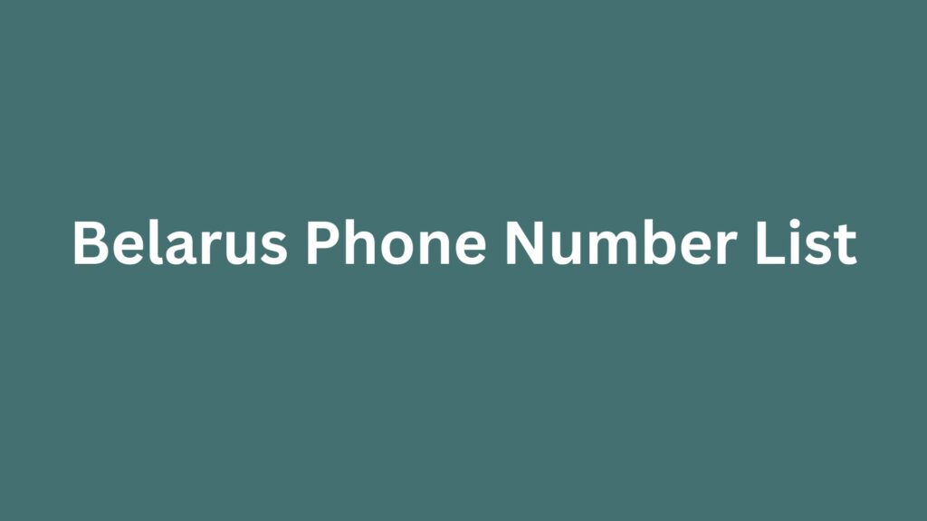 Belarus Phone Number List