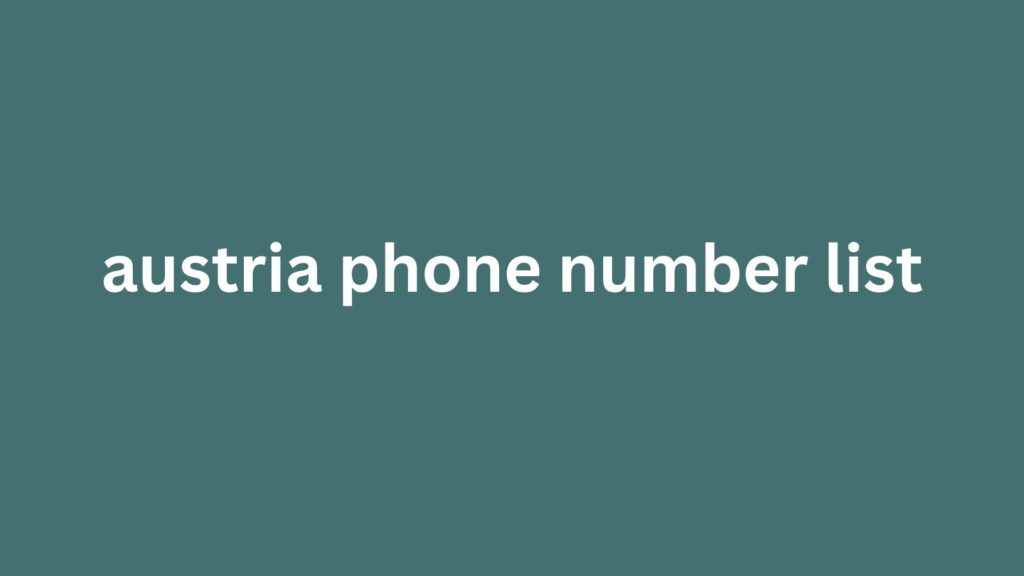 austria phone number list